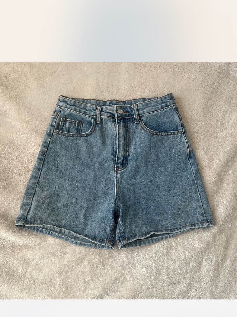 Vintage Blue High-Waist Denim Shorts